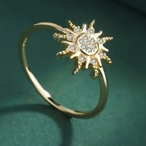 14k Gold over Sterling Silver Sun Ring